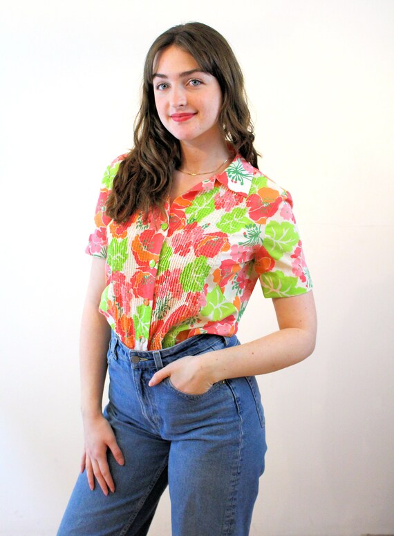 70's Floral Blouse main image 1
