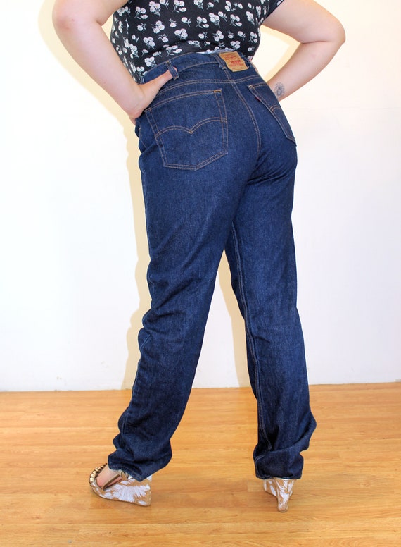 80s Levi's 505 Jeans 42 x 34, Vintage Dark Blue W… - image 3