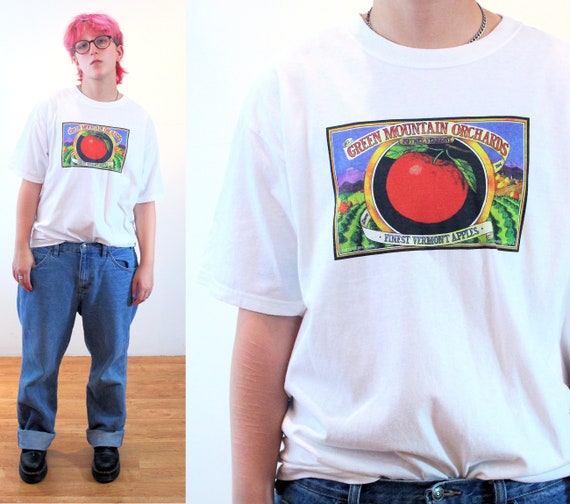 90s Green Mountain Orchards T-Shirt L, Vintage Wh… - image 1