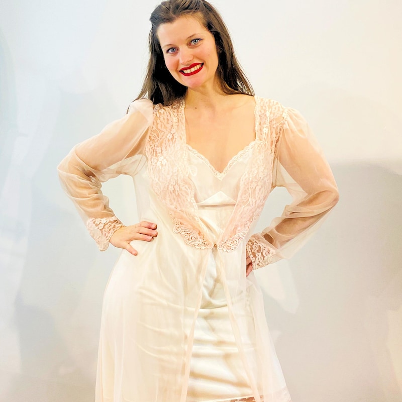 Sheer Lace Robe Etsy 