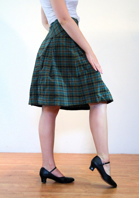 Green plaid skirt 50s online