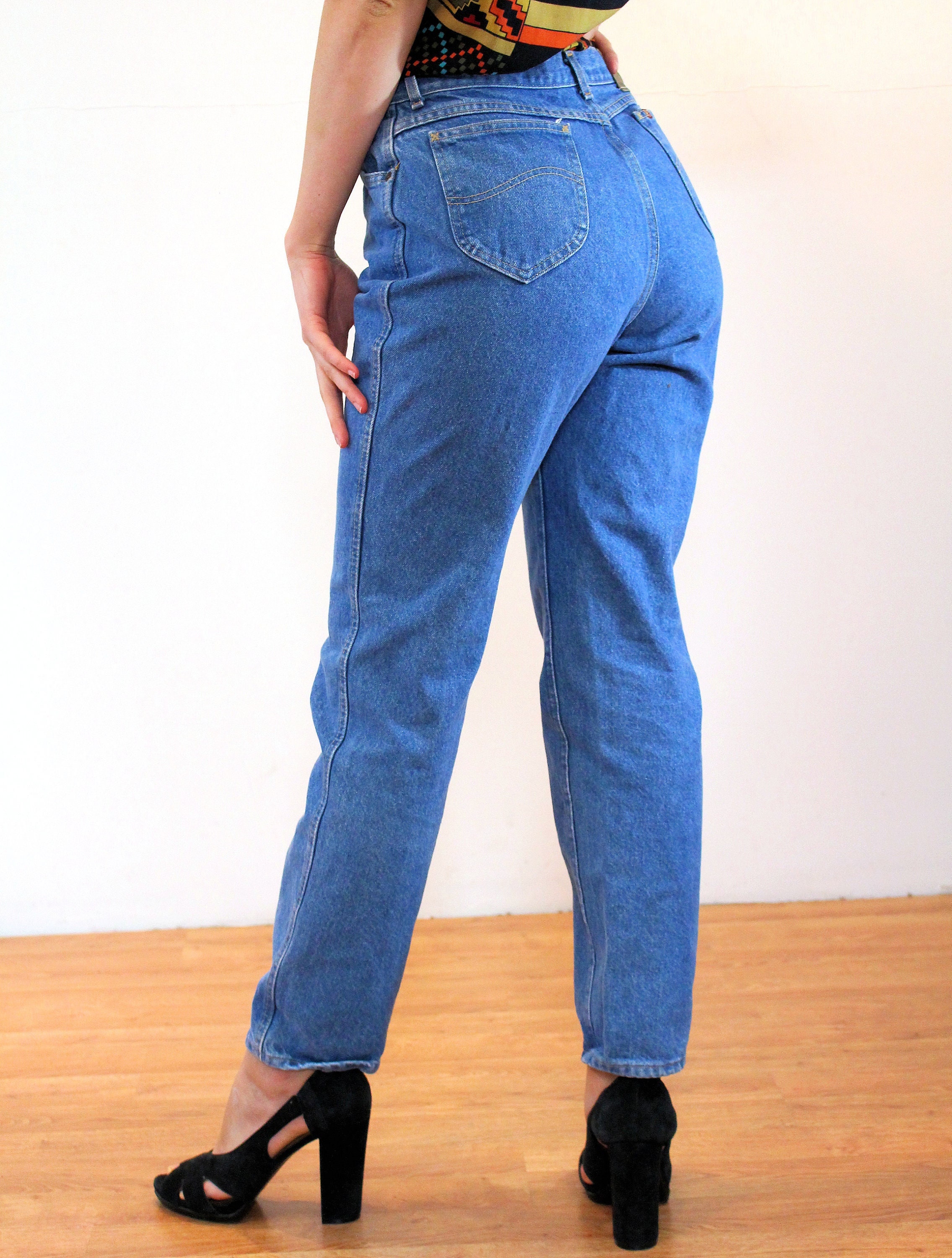 80s Lee Blue Jeans 31 X 31, Vintage Cotton Denim Highwaisted 80s Lee Blue Jeans 31 X 31, Vintage Cotton Denim Highwaisted