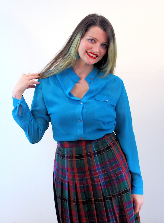 turquoise chiffon blouse