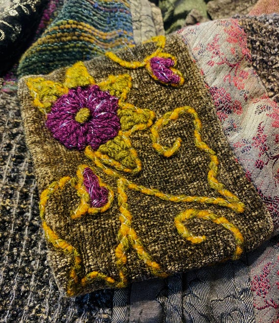 90s Chenille Patchwork Jacket S, Vintage "Flashba… - image 7