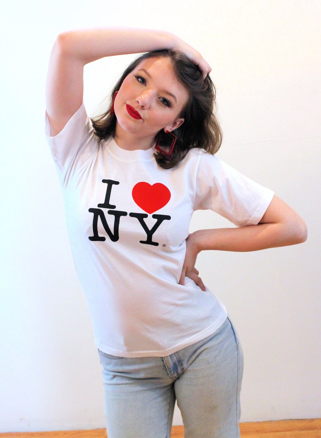 80s I Heart New York T-shirt XS, Vintage White Red I Love NY 80s I Heart New York T-shirt XS, Vintage White Red I Love NY