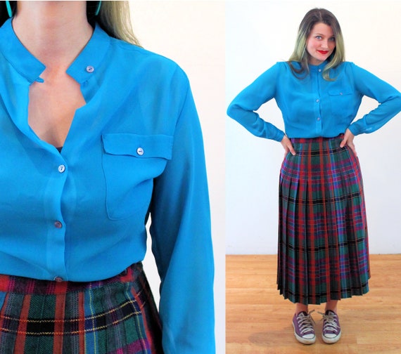 turquoise chiffon blouse