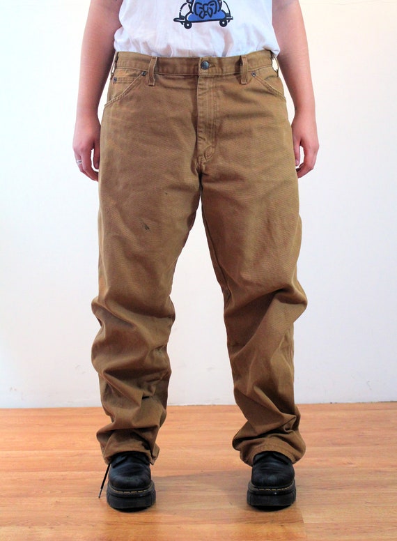 90s Dickies Carpenter Pants 36 x 32, Vintage Brow… - image 5