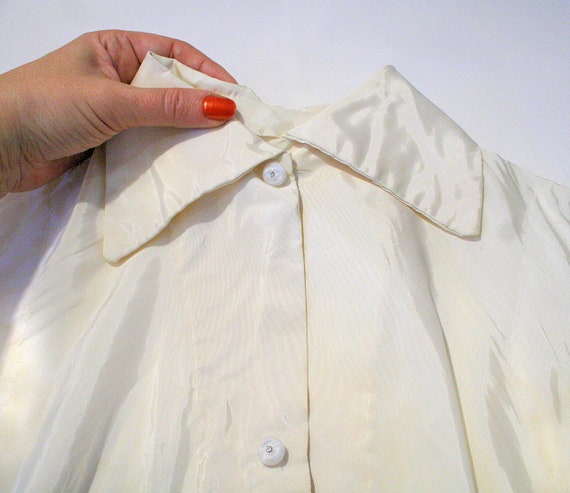 40s White Satin Dress S, Vintage 1940s Simple Mod… - image 7