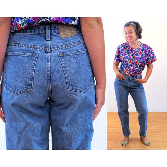 90s Mom Jeans 30 X 30, Vintage Blue Cotton Highwaisted forever