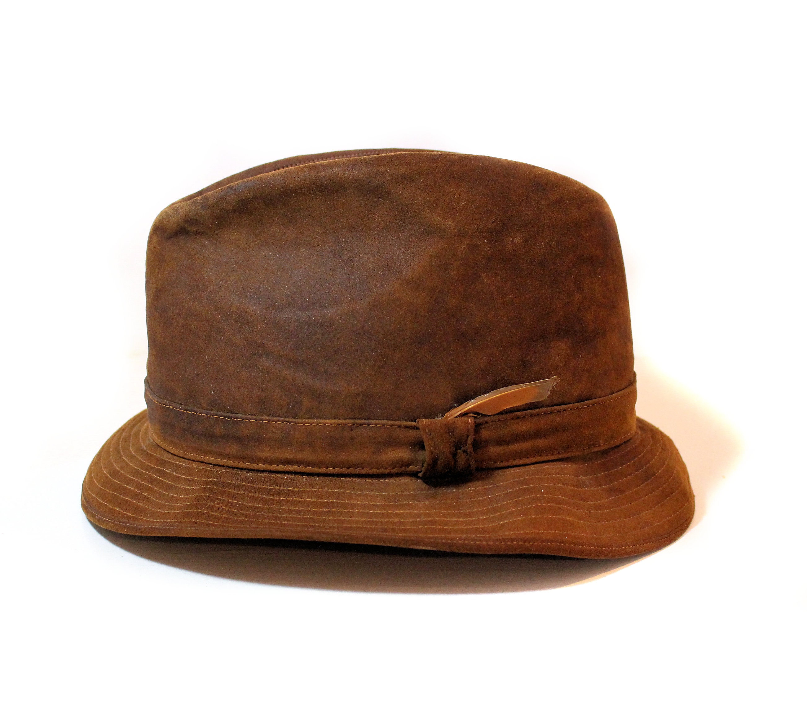 60s Brooks Brothers Leather Hat L 71/4 Vintage Brown Unisex Etsy