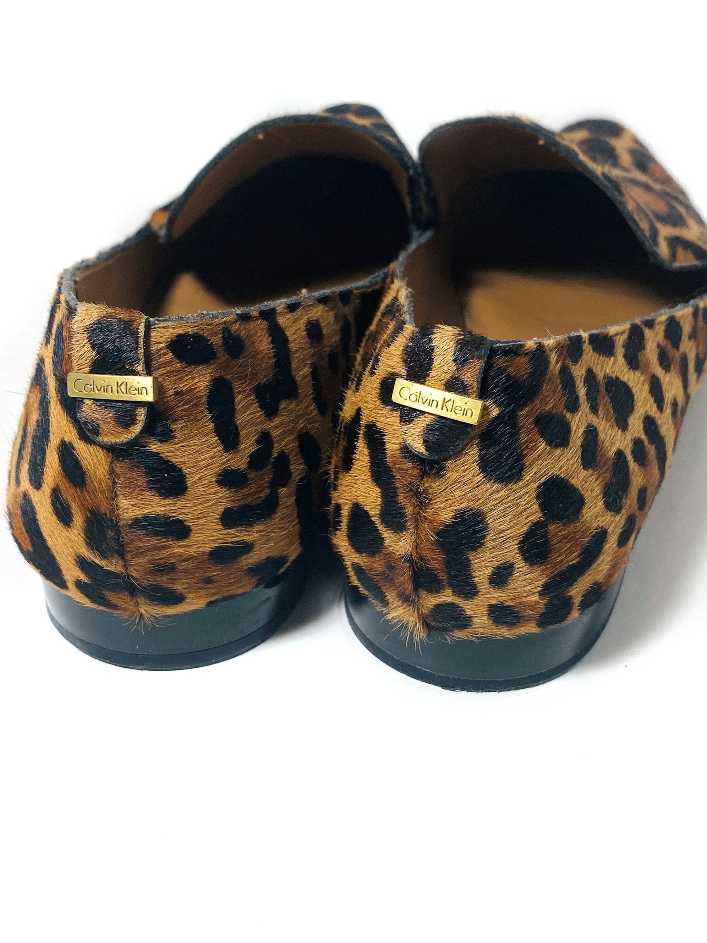 Calvin klein leopard loafers on sale