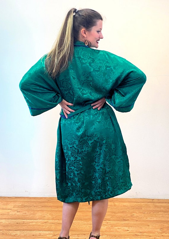 80s Victoria's Secret Robe M L, Vintage Emerald G… - image 3