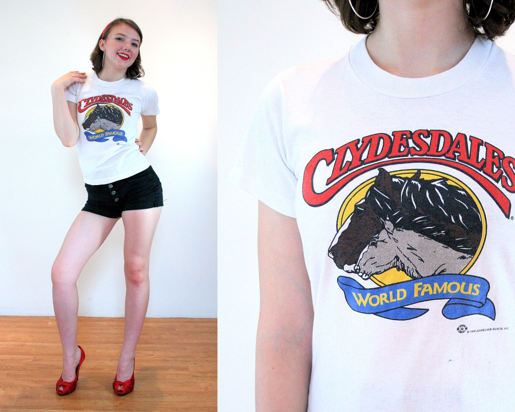 90s Clydesdale Horse T-shirt XXS 