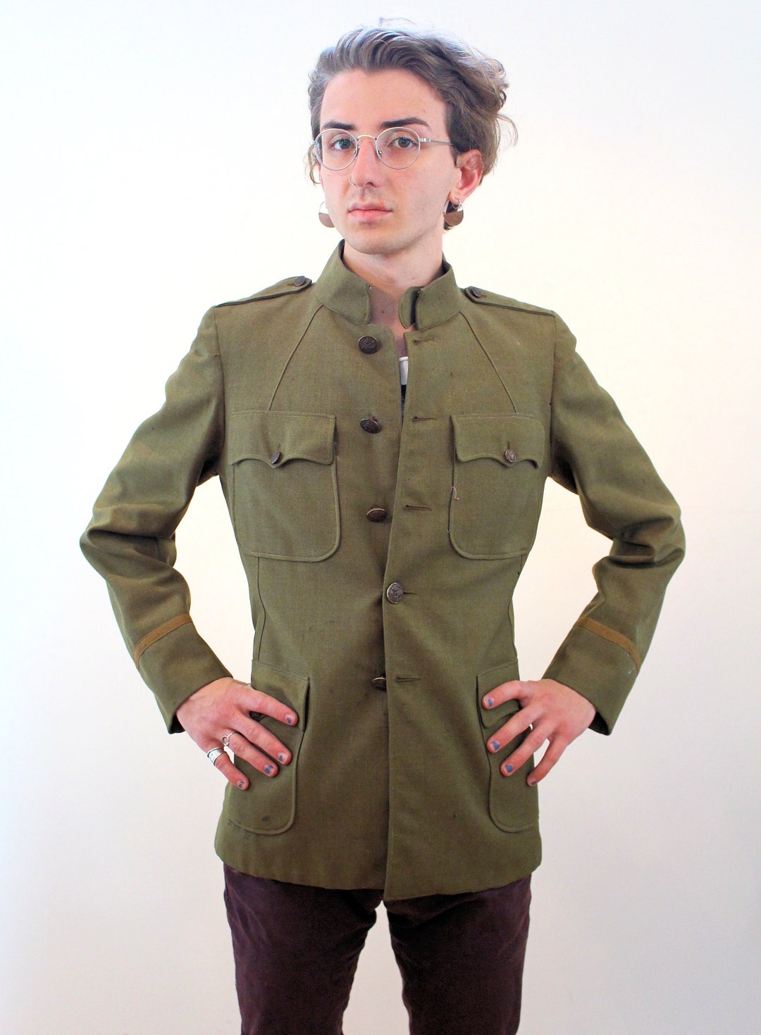1918 WWI Army Jacket S M, Vintage Antique Soldier's Uniform 1918 WWI Army Jacket S M, Vintage Antique Soldier's Uniform