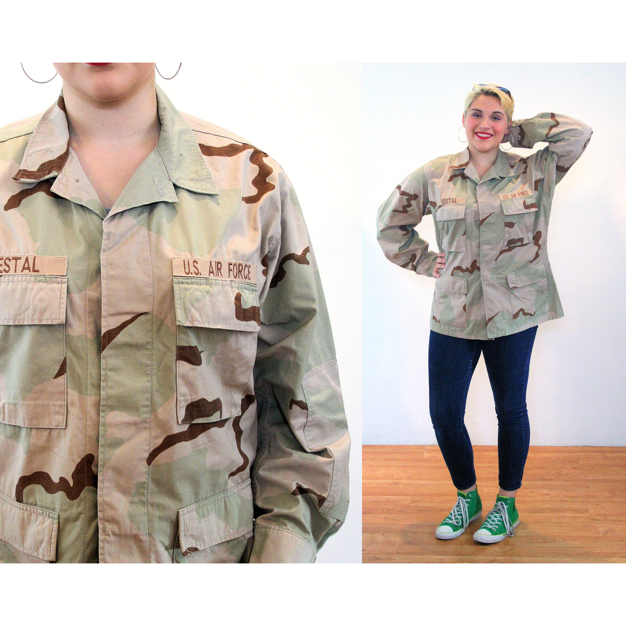 US Army Vintage Desert Camouflage Pattern Combat Jacket