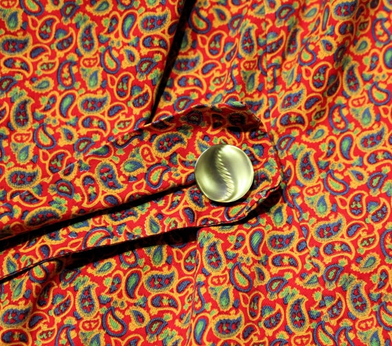 60s Paisley Tent Dress M, Vintage Orange Ditsy Pr… - image 7