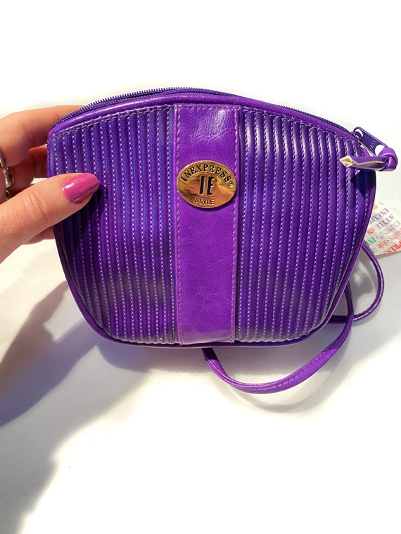 90s Purple Shoulder Bag, Vintage Deadstock NWT Vi… - image 5