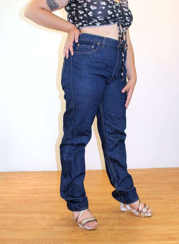 80s Levi's 505 Jeans 42 x 34, Vintage Dark Blue W… - image 2