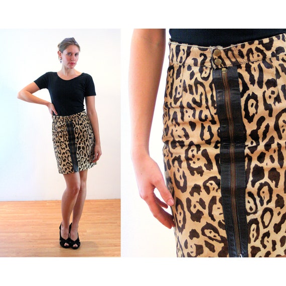 Leopard pencil skirt clearance 80s
