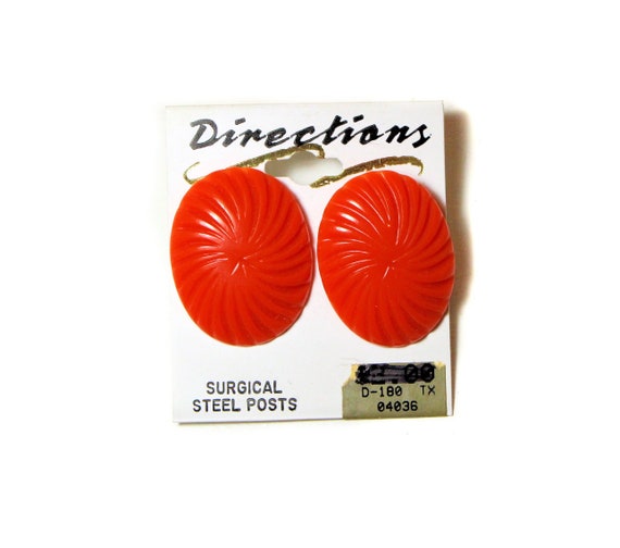 NOS Vintage Big FUNKY Earrings...black. pierced ears.… Gem