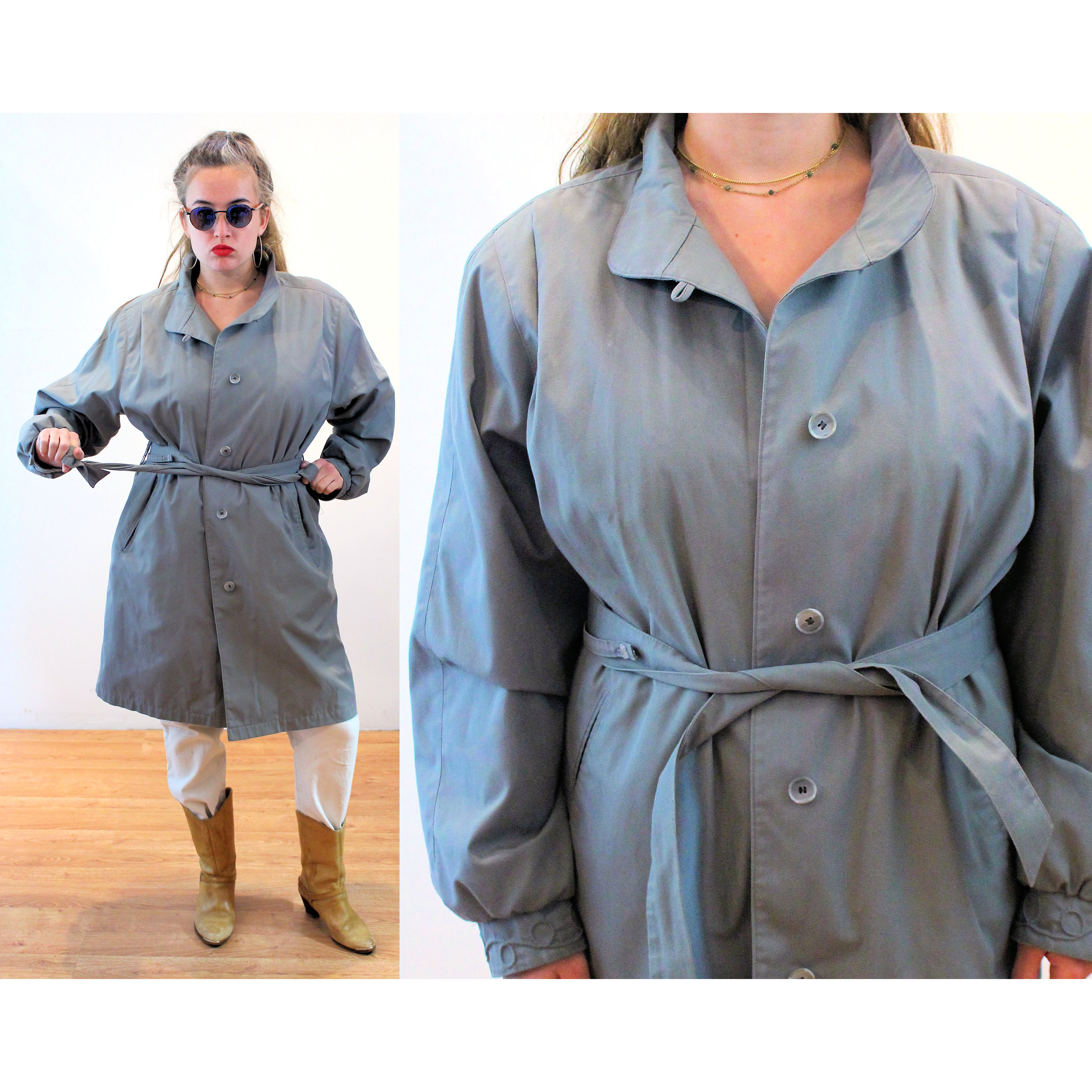 Livingston Robes for Women Fleece Bathrobe with Sherpa Trim and Pockets  Grey NWT