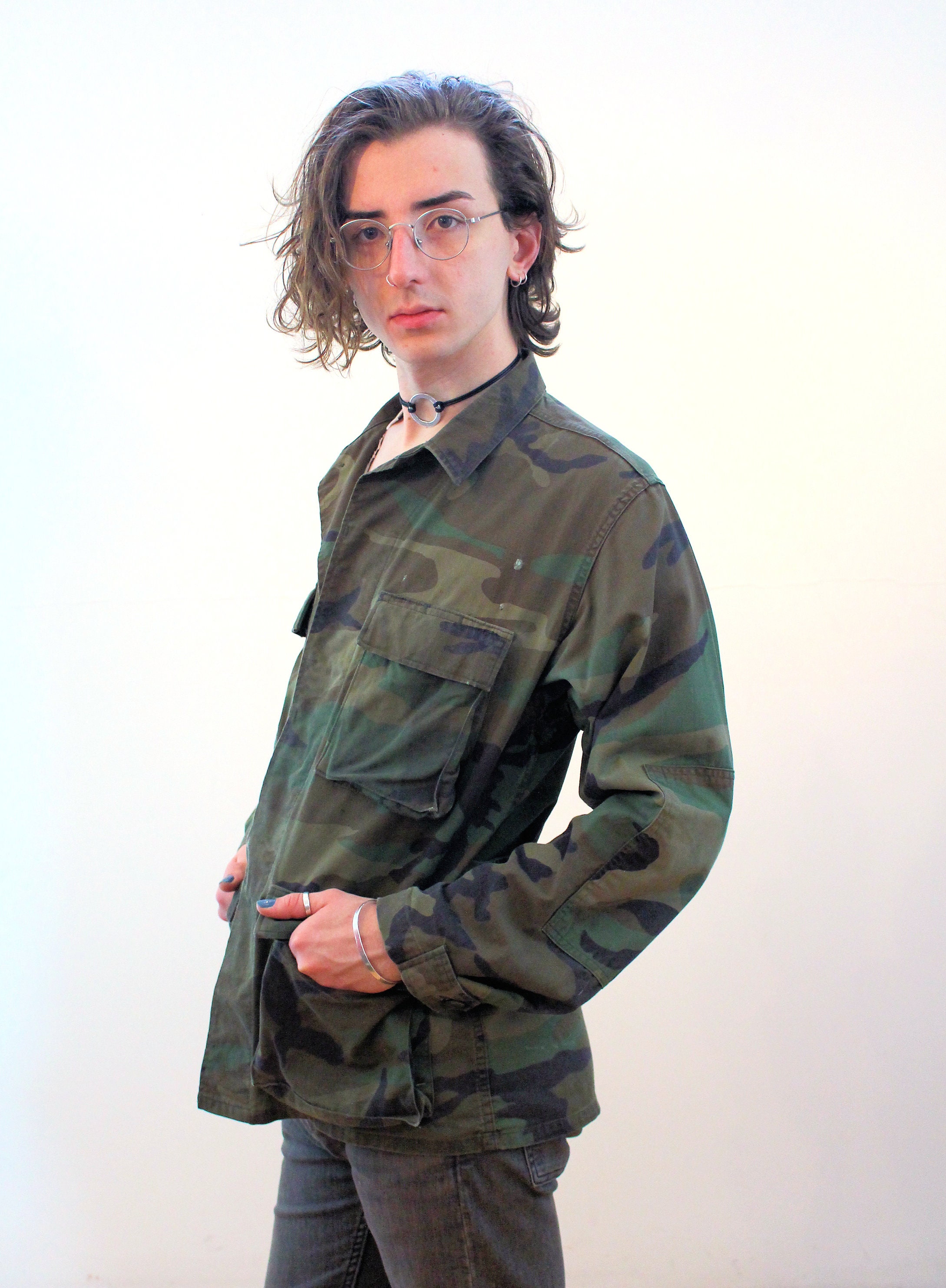 60s Woodland Camo Jacket S, Vintage Olive Camouflage US Army 60s Woodland Camo Jacket S, Vintage Olive Camouflage US Army