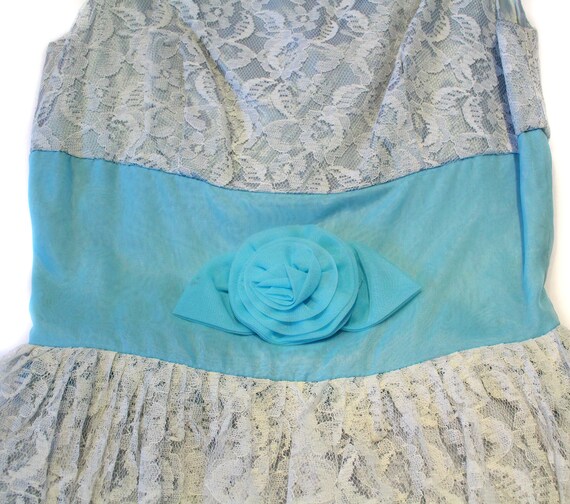 60s Lace Party Dress XS XXS, Vintage White Sheer … - image 4