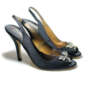 Sandales à Lanières Badgley Mischka Talons Hauts Argentées - Taille 7.5 M (EU 38) - Occasion - Italie
