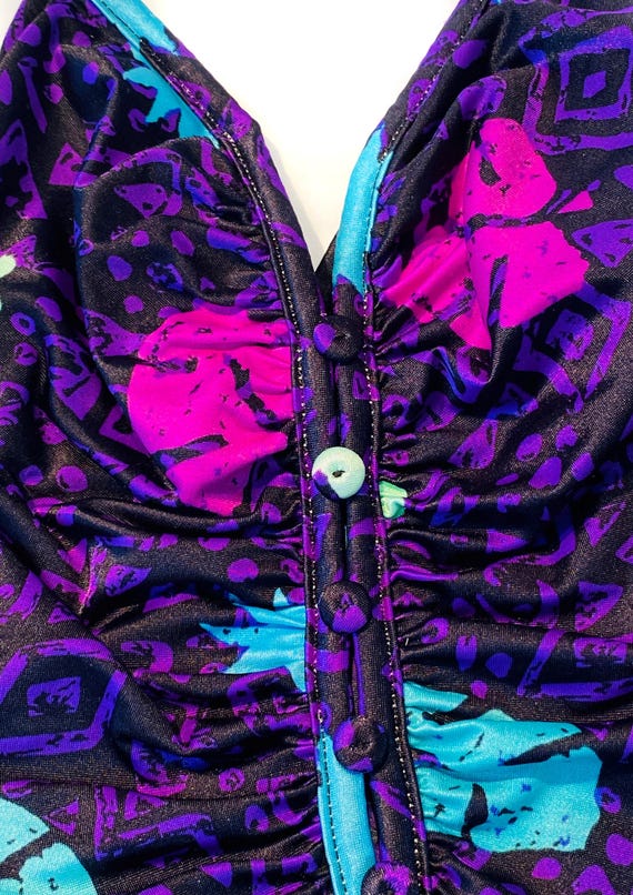 70's/80's Deadstock Navy Skirted Swimsuit by Robby Len main image 1