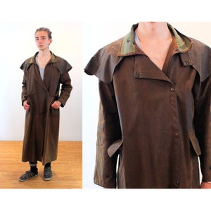 80s Australian Outback Drover's Coat L XL, Vintage 