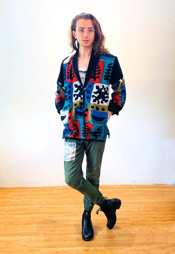 90s Artsy Jacket Oversized S, Vintage 