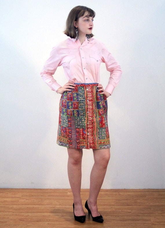 Last Chance! - 60s Colorful Mod Skirt XS, Vintage… - image 1