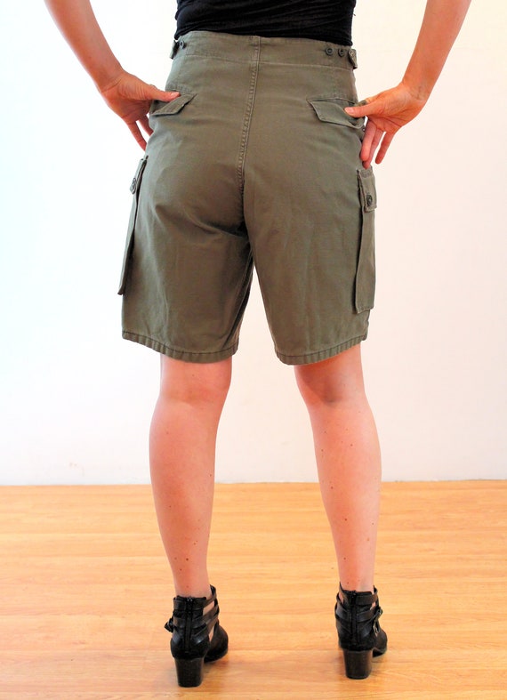 70s Army Shorts M, Vintage Olive Green Drab Cargo… - image 3