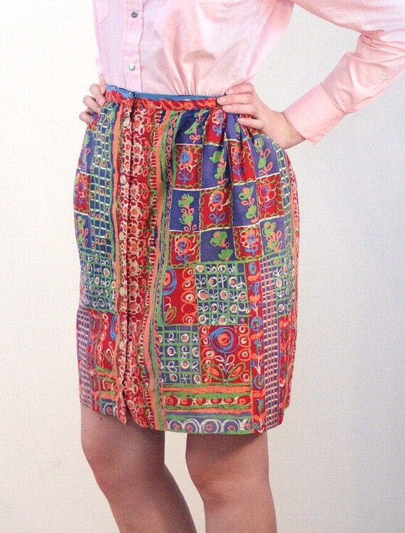 Last Chance! - 60s Colorful Mod Skirt XS, Vintage… - image 4