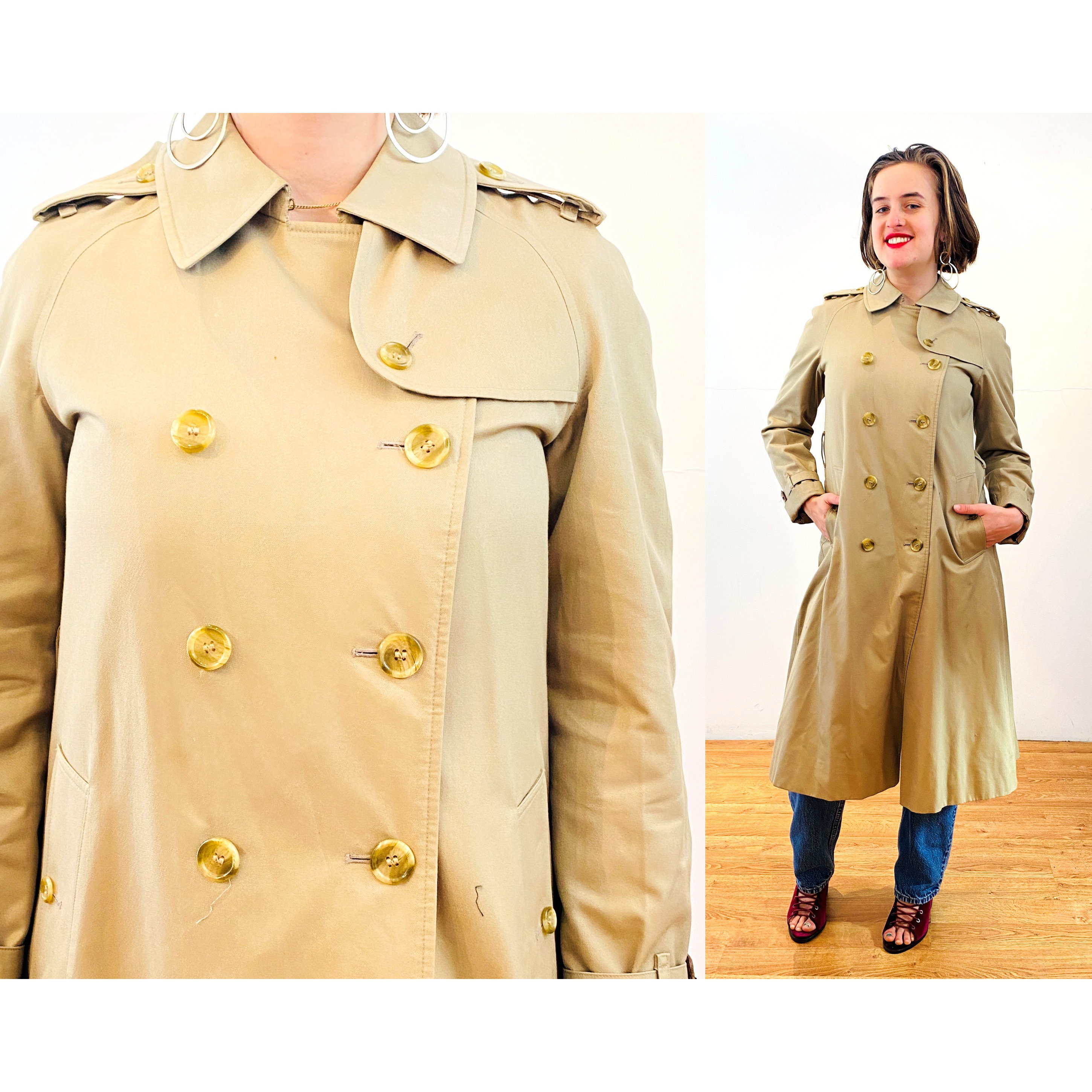 80s Burberrys' Trench Coat S Vintage Tan Double Breasted - Etsy