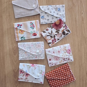 Handmade fabric pouch - floral snap button wallet