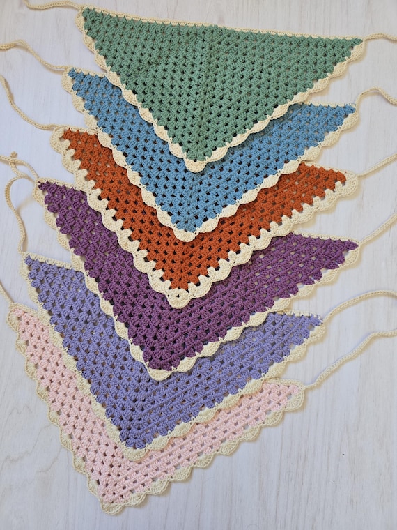 Bandana en Coton Crocheté, Foulard Bohème pour Cheveux en 13 Couleurs