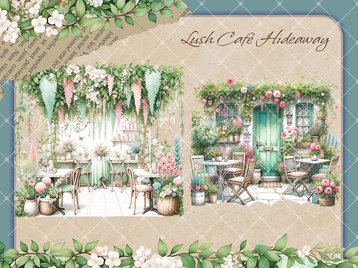 Cottagecore Cafe Clipart Bundle: Watercolor Florals, Rustic Decor (PNG ...