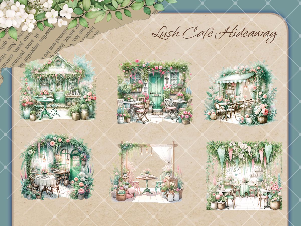 Cottagecore Cafe Clipart Bundle: Watercolor Florals, Rustic Decor (PNG ...