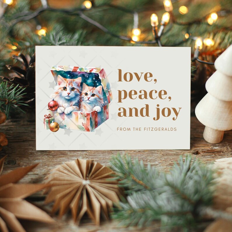 Watercolor Christmas Cat Clipart Bundle: 41 Festive PNG Files - Etsy