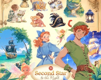 Neverland Clipart Bundle: Fairy Tale PNG Set (Digital Download)