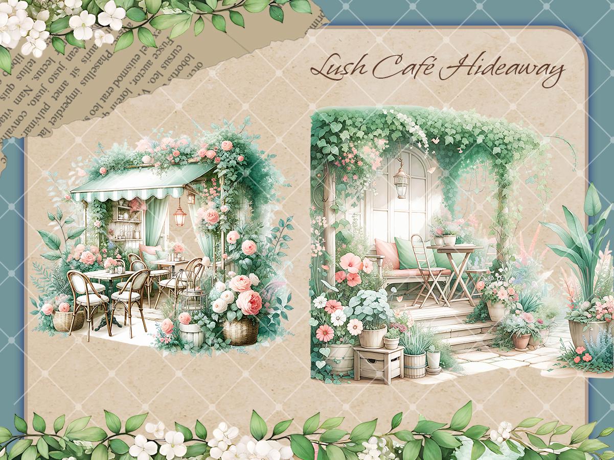 Cottagecore Cafe Clipart Bundle: Watercolor Florals, Rustic Decor (PNG ...