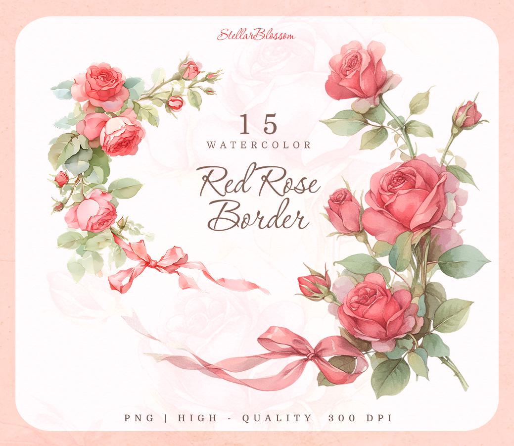 Marco floral rojo - Etsy México, image size:1039x901