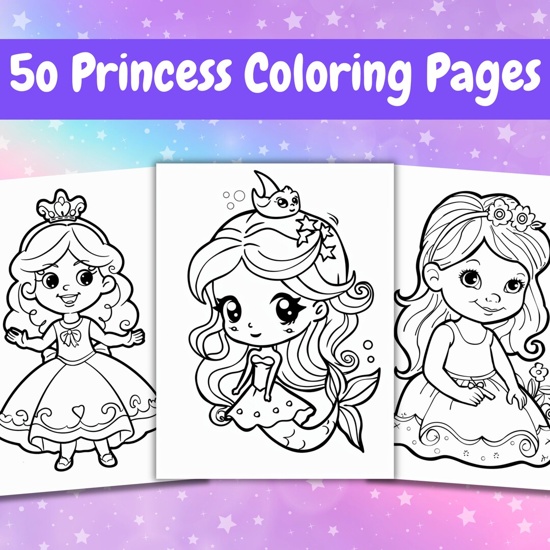 50 Princess Coloring Pages, Printable Coloring Pages, Kids Coloring ...