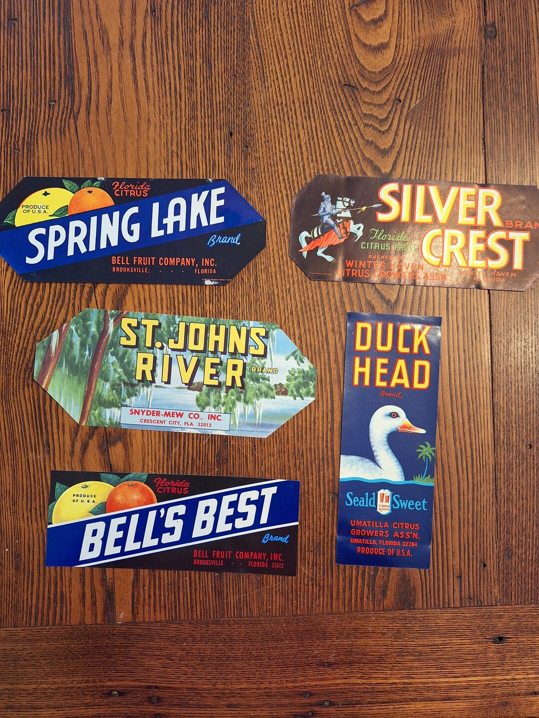 Package of 5 Crate Labels / Fruit Labels From Florida. Old but Never ...