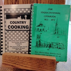 Lots of great recipies in these vintage cookbooks from those good cooks at the churches in East Aurora, New York.  Both books for the price.