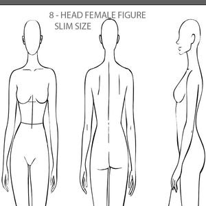 Fashion Croquis Template: Female Figure Drawing (PDF A4 Printable Design