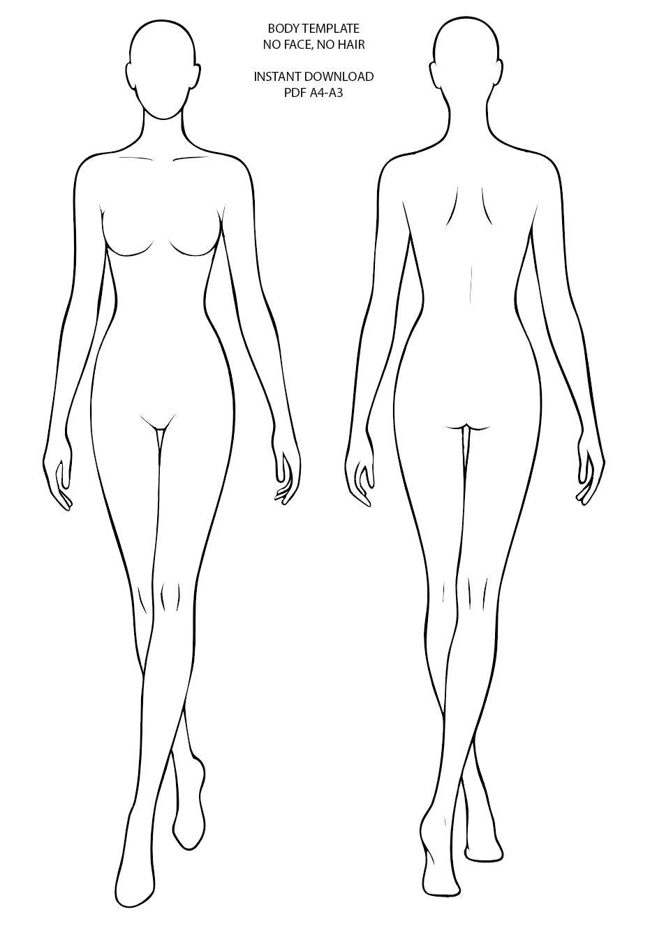dress design outline body Body Outline with Clothes
