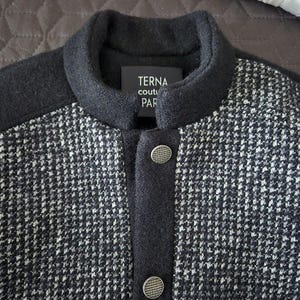 Patchwork Tweed Jacket: Asymmetric Wool Knit Blazer