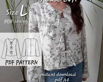 Blouse Sewing Pattern/ Easy Beginner Pattern + Easy Illustrated Tutorial/  Sewing Pattern PDF /Oversized Blouse Sewing Pattern